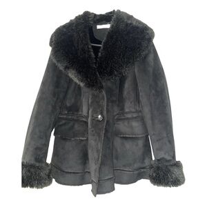 BALMAIN Black Faux Fur Trim Jacket